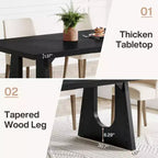 Table à manger pour 6 à 8 personnes, Table de cuisine moderne de 180 cm pour dîner, pour salle à manger, salon