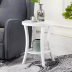 Table d'appoint ronde en bois, coloris blanc, de 23,25 po H, 1 pièce
