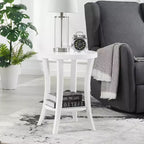 Table d'appoint ronde en bois, coloris blanc, de 23,25 po H, 1 pièce