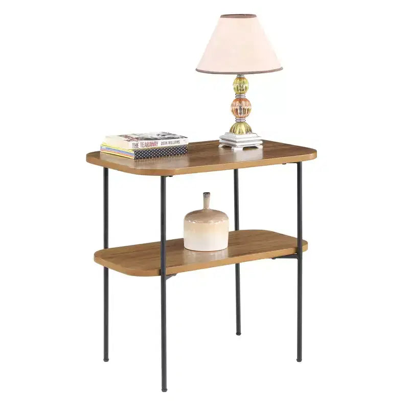 Table d'appoint rectangulaire en bois, couleur marron, de 61 cm de hauteur, 1 pièce
