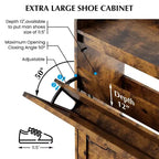 Meuble à chaussures 2 tiroirs – Organisateur d'entrée style ferme en rotin pour 20 paires (autonome, assemblage sans outil)