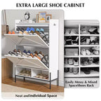 Meuble à chaussures 2 tiroirs – Organisateur d'entrée style ferme en rotin pour 20 paires (autonome, assemblage sans outil)