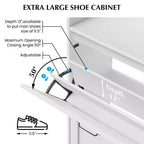 Meuble à chaussures 2 tiroirs – Organisateur d'entrée style ferme en rotin pour 20 paires (autonome, assemblage sans outil)