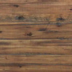 Bureau rustique en bois et métal Claremont, finition grain de bois naturel avec deux tiroirs latéraux, idéal pour la maison et le bureau