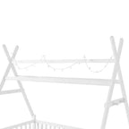 Lit cabane jumeau avec lumière, lit cabane au sol avec clôture et toit, conception de sécurité