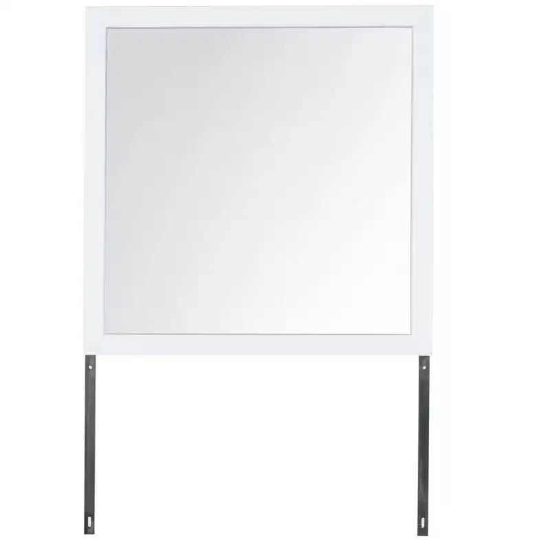 Miroir blanc aux lignes épurées et modernes, l'accent élégant d'une chambre pour un look frais et lumineux