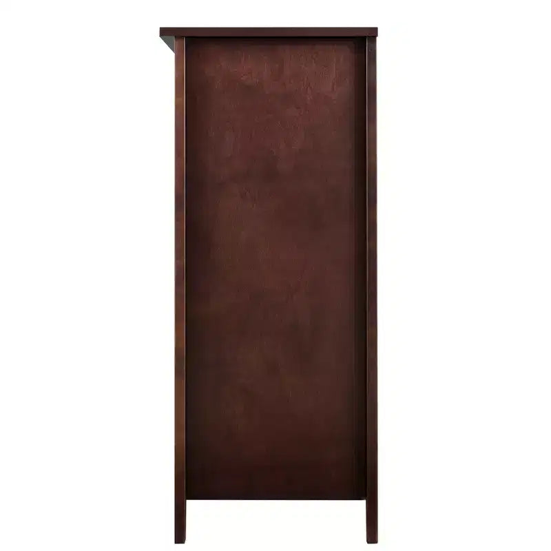 Commode à 6 tiroirs pour chambre, commode marron rustique avec 4 pieds en bois robustes, commode marron foncé pour salon, couloir, entrée