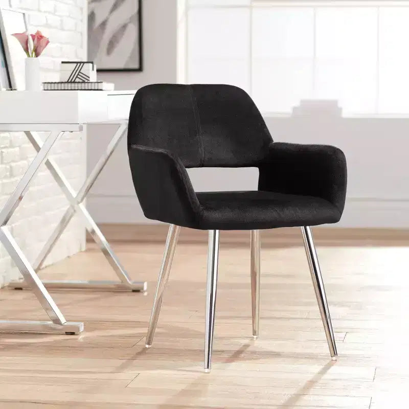 Chaise de salle à manger moderne Martin en tissu noir