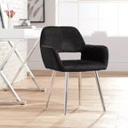 Chaise de salle à manger moderne Martin en tissu noir
