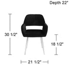 Chaise de salle à manger moderne Martin en tissu noir