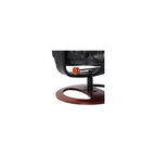 Fauteuil inclinable en cuir avec ottoman pivotant noir Fauteuil moderne Ergonomique Manuel Inclinable Réglable Chambre Salon
