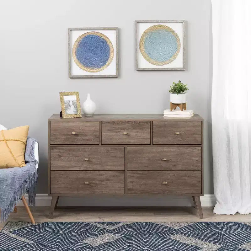 7 Drawer  Mid-Century Modern Dresser